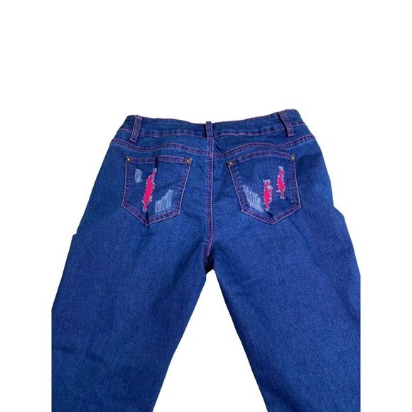 Wax Jean Blue Jeans women Size 9/31 distressed - Picture 1 of 12